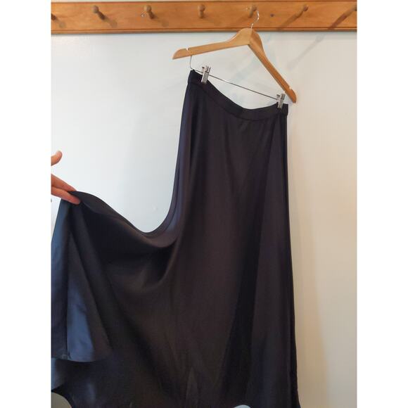 Tadashi Black Maxi Skirt Size 14 USA Made Vintage Polyester Long Formal Evening - Picture 3 of 8